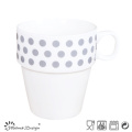 Diseño elegante de la taza apilable 10oz con la impresión de color simple